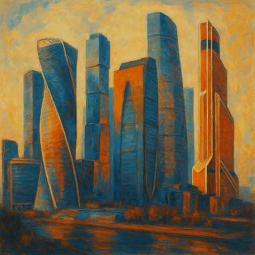 Moscow City 2025 abstrakte Kunst
